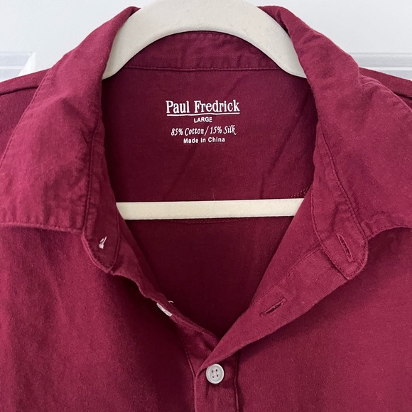 Men’s red longsleeve collar shirt - Picture 2 of 2